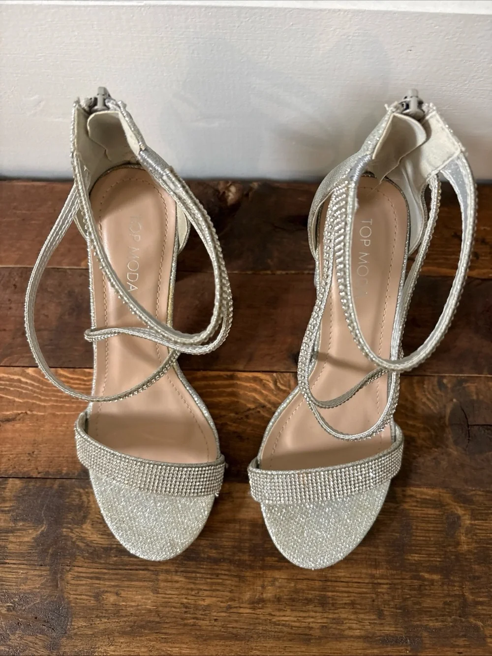 Top Moda Dressy Formal Sandals High Heel Block Ankle Strap Open Toe Sandals